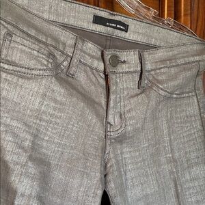 Flying Monkey Women's Metallic Gray Skinny Jeans